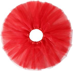 img 3 attached to 👗 Kid's 4 Layered Tulle Tutu Princess Ballet Dress & Hairbow - Tutu Skirt for Girls