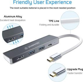 img 2 attached to VANMASS Aluminum USB C Hub HDMI, 4-in-1 USB C Adapter, Type C to 4K HDMI Port, 60W Power Delivery, USB 3.0 Ports for MacBook, MacBook Pro/Mini, iMac, Surface, XPS, and More – Space Gray