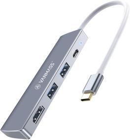 img 4 attached to VANMASS Aluminum USB C Hub HDMI, 4-in-1 USB C Adapter, Type C to 4K HDMI Port, 60W Power Delivery, USB 3.0 Ports for MacBook, MacBook Pro/Mini, iMac, Surface, XPS, and More – Space Gray