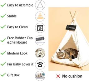 img 2 attached to 🐶 Little Dove Pet Teepee Dog - Cozy and Chic Hideaway for Your Furry Friend