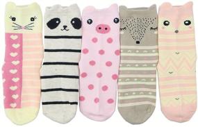 img 1 attached to Kids Toddler Big Little Girls Fashion Cotton Crew Cute Socks - 5 Pairs by Hzcojulo