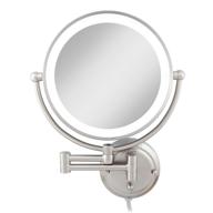 zadro extra large premium glamour dual-sided 5x/1x magnification 💄 wall mount 12-inch dimmable bathroom makeup mirror in satin nickel логотип