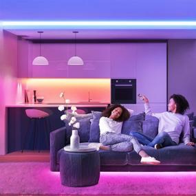 img 2 attached to 🌈 Enhance Your Space with Lepro 50ft LED Strip Light: Ultra-Long RGB 5050 LED Strips - Remote Controlled - Color Changing Tape Light - ETL Listed Adapter - Suitable for Bedroom, Room, Kitchen, Bar (2 X 24.6FT)