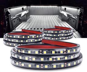 img 4 attached to 💡 Waterproof LED Truck Bed Strip Lights - 3Pcs 60 Inch White MNJ Motor Light Strip with On-Off Switch, Fuse Splitter Cable - Compatible with Trucks, Jeeps, Pickups, RVs, SUVs, Vans, Cargo Boats, and More