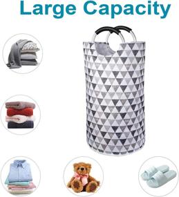 img 2 attached to 🧺 Dalykate Oxford Fabric Laundry Hamper - Large 82L Capacity, Collapsible Clothes Basket with Handles. Waterproof Washing Bin for College Dorms and Families. Portable & Foldable Clothes Storage Bag for Dirty Laundry