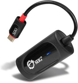 img 1 attached to 🔌 SIIG USB Type C to Gigabit Ethernet Adapter - Reliable 10/100/1000 Mbps LAN Converter for Windows and Mac Systems, Thunderbolt 3 Compatible (Black)