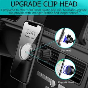 img 2 attached to 🚗 Miracase Upgrade 2-in-1 Magnetic Clip Car Phone Mount - Air Vent Phone Holder for Car, Compatible with iPhone X, Xs Max, XR, 8 Plus, 7 Plus, Galaxy S20, S10, S9, Google and More