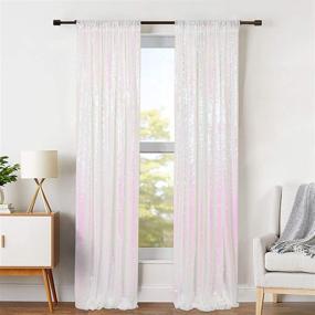 img 2 attached to ✨ ShinyBeauty Sequin Backdrop Curtains: Iridescent White Glitter, 2 Panels for Parties and Weddings