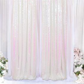 img 3 attached to ✨ ShinyBeauty Sequin Backdrop Curtains: Iridescent White Glitter, 2 Panels for Parties and Weddings