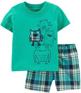 👾 adorable monster t-shirt set for boys - perfect toddler summer clothes kit logo