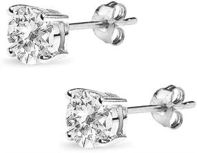 img 2 attached to Sterling Silver Round Cut Solitaire Earrings Girls' Jewelry