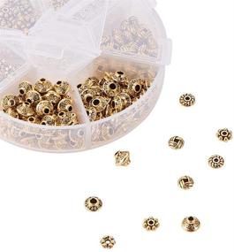 img 1 attached to 💫 PH PandaHall 300pcs Antique Golden Spacer Beads, 6 Style Tibetan Metal Jewelry Beads for Bracelet Necklace – Jewelry Making Supplies (5.5-6.5mm)