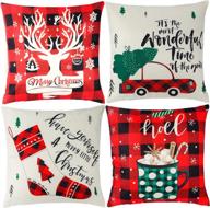 christmas pillowcase farmhouse decorations 4 piece logo