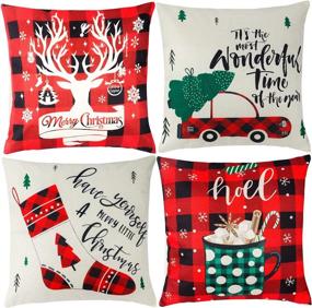 img 4 attached to Christmas Pillowcase Farmhouse Decorations 4 Piece