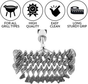 img 1 attached to 🔥 Stainless Steel BBQ Grill Cleaning Brush – Bristle-Free Grill Brush and Scraper for Gas, Charcoal, and Porcelain Grills – Safe Grill Grate Cleaner