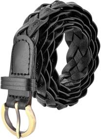 img 2 attached to 👗 CHIC DIARY Braided Vintage Leather Women's Belts - Fashionable Accessories for Style Enhancement