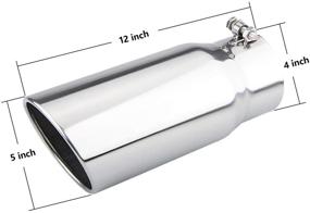 img 3 attached to 🚚 LCGP 4&#34; to 5&#34; Diesel Exhaust Tip: 12&#34; Length Bolt On Truck Tail Tip