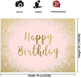 img 3 attached to 🎉 Stunning Allenjoy 7x5ft Pink and Rose Gold Happy Birthday Backdrop - Perfect Decoration for Women's or Girls' Glittery Bday Party - Create Unforgettable Photobooth Moments!