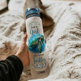 img 2 attached to 🐢 Stay Hydrated and Motivated with the 64HYDRO 32oz 1Liter Motivational Water Bottle featuring Time Marker and Ocean Sea Turtle Design - Perfect for Turtl Lovers!