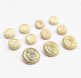 img 2 attached to 🎩 MebuZip 17 Pieces Matte Gold Metal Blazer Button Set 15mm 20mm - Ideal for Blazers, Suits, Sport Coats, Uniforms, Jackets (MBM21)