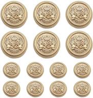 🎩 mebuzip 17 pieces matte gold metal blazer button set 15mm 20mm - ideal for blazers, suits, sport coats, uniforms, jackets (mbm21) logo