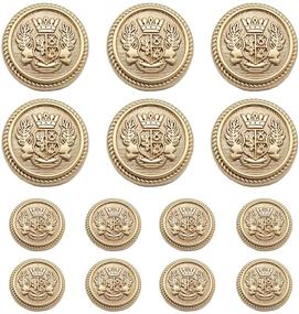 img 4 attached to 🎩 MebuZip 17 Pieces Matte Gold Metal Blazer Button Set 15mm 20mm - Ideal for Blazers, Suits, Sport Coats, Uniforms, Jackets (MBM21)