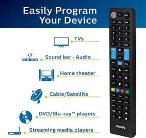 img 3 attached to 📱 Samsung Replacement Remote by Philips 4 Device - Universal Remote Control Compatible for Roku, Apple TV, Smart TV, Soundbar, Streaming Player, Blu Ray, DVD, DVR - Black (SRP4319S/27)