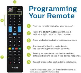 img 2 attached to 📱 Samsung Replacement Remote by Philips 4 Device - Universal Remote Control Compatible for Roku, Apple TV, Smart TV, Soundbar, Streaming Player, Blu Ray, DVD, DVR - Black (SRP4319S/27)