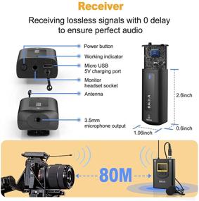 img 1 attached to 🎙️ UHF Dual Lavalier Microphone System BALILA - Wireless Lapel Mic for iPhone/Android, DSLR Camera - Real-time Audio Monitoring, Vlog Recording - Transmitter 2 + Receiver 1
