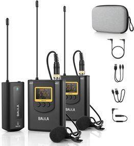 img 4 attached to 🎙️ UHF Dual Lavalier Microphone System BALILA - Wireless Lapel Mic for iPhone/Android, DSLR Camera - Real-time Audio Monitoring, Vlog Recording - Transmitter 2 + Receiver 1