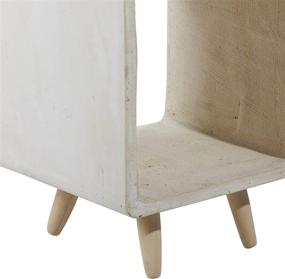 img 2 attached to 🪑 Deco 79 Fiber Clay and Wood Accent Table - White/Lightbrown, 16" x 21" - Stylish Furniture for Modern Interiors!