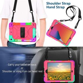 img 2 attached to AVAKOT iPad 9th Generation Case 2021 with Pencil Holder and Shoulder Strap Stand - Heavy Duty Shockproof Cover for iPad 10.2 Inch 8th Generation 2019/2020/2021, Rose Color