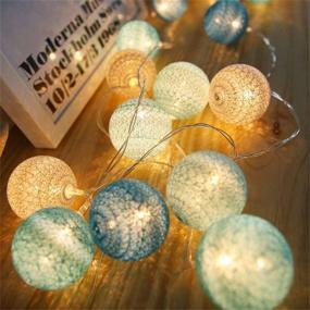 img 3 attached to 🌟 Versatile XIYUNTE Cotton Ball String Lights: Battery or USB Powered 20 LED Blue/White Mini Christmas Globe Fairy String Lights for Indoor Bedroom Party Wedding Christmas Tree Decor