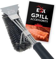 🔥 elk grill brush and scraper bbq brush set - safe 17" stainless steel 3-in-1 bristle grill cleaning brush for weber and all grates - bbq tools and grill accessories logo