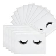 pack of 50 white simple style eyelash bags with zipper for women and girls - ideal for eyelash aftercare, makeup, and client use (6 x 4 inch) logo