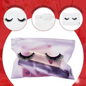 img 2 attached to Pack of 50 White Simple Style Eyelash Bags with Zipper for Women and Girls - Ideal for Eyelash Aftercare, Makeup, and Client Use (6 x 4 Inch)