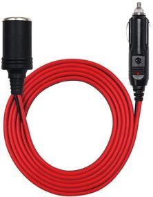 img 4 attached to 🔌 High-Quality 10FT Cigarette Lighter Extension Cord - 10FT Male Plug to Female Socket 16AWG Cigar Lighter Extender Cable With LED Lights, Fuse 15A