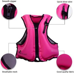 img 2 attached to 🏊 OMOUBOI Inflatable Snorkel Vest Kayak Buoyancy Vest for Adults - Ideal Snorkel Jackets for Swimming, Snorkeling, Paddling, Boating, and Water Sports - Suitable for Beginners - Adults Only - Weight Range: 105-220 lbs