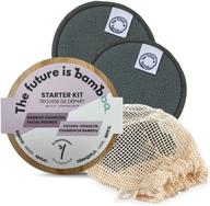 🌿 bamboo future: eco-friendly facial rounds starter kit - set of 14 reusable bamboo makeup remover pads with 1 bamboo storage box and 1 mini cotton laundry beauty bag logo