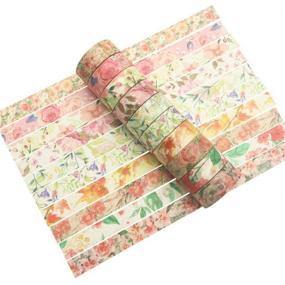 img 1 attached to 🌸 VIVIQUEN Flower Washi Tape Set - 20 Rolls of 15mm Floral and Botanical Washi Tape for Journaling, Crafts, Scrapbooking, Planners, and Gift Wrapping