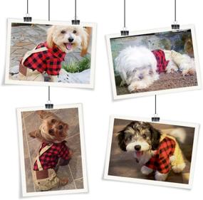 img 3 attached to 🐶 Companet Dog Overalls: Stylish Pet Outfit with Ombre Black/Red Plaid Top and Beige Jeans Pants for Small Dogs