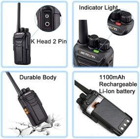 img 3 attached to 📻 Retevis RT27 Walkie Talkie Long Range - Rechargeable Two Way Radios with USB Charging and Earpiece - Ideal for Adults in Factory, Restaurant, or School - 3 Pack