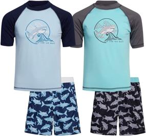 img 4 attached to 🏊 Stay Stylish and Protected with Big Chill Boys Rash Guard Swimwear!
