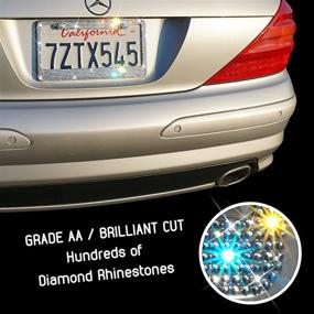 img 1 attached to 💎 Diamond Cut Rhinestone License Plate Frame Set: Glamorous Bling Touch License Plate Frame for Women - Stylish & Shimmering Bedazzled Stainless Steel Car Plate Frames - Crystal Car Accessories, 2 Pack