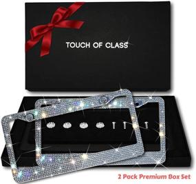 img 4 attached to 💎 Diamond Cut Rhinestone License Plate Frame Set: Glamorous Bling Touch License Plate Frame for Women - Stylish & Shimmering Bedazzled Stainless Steel Car Plate Frames - Crystal Car Accessories, 2 Pack