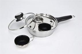 img 4 attached to Efficient Stainless Steel Egg Poacher Pan Set – Make Perfect Poached Eggs with 2 Nonstick Silicone Cups