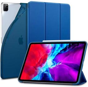 img 4 attached to 📱 ESR iPad Pro 12.9 Case 2020 &amp; 2018 - Rebound Slim Smart Case w/ Auto Sleep/Wake [Viewing/Typing Stand Mode] [Flexible TPU Back, Rubberized Cover] - Navy Blue