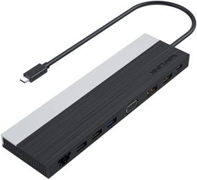 img 4 attached to 🔌 WAVLINK Трехэкранный USB C док-станция: HDMI, VGA и DP, PD3.0, считыватель карт SD TF, Ethernet, 4 порта USB - Совместим с MacBook и Windows