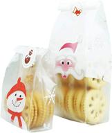🎄 100pcs christmas treat bags: fashionclubs cellophane cookie & candy bags with sealing stickers logo