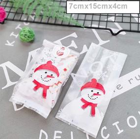 img 1 attached to 🎄 100pcs Christmas Treat Bags: Fashionclubs Cellophane Cookie & Candy Bags with Sealing Stickers